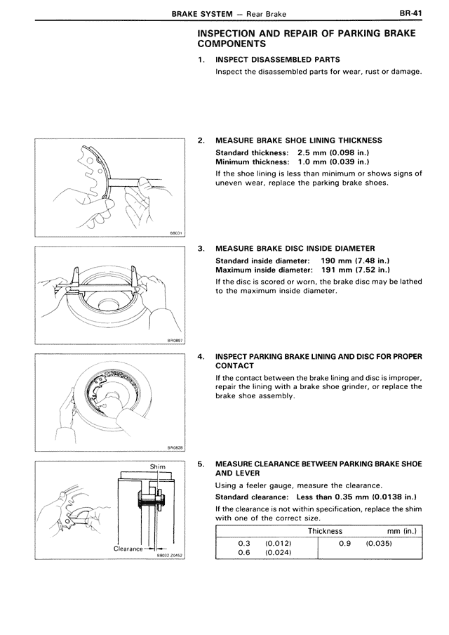 Inspection and Repair of Parking Brake Components — MK3 Supra Brake System, page 41