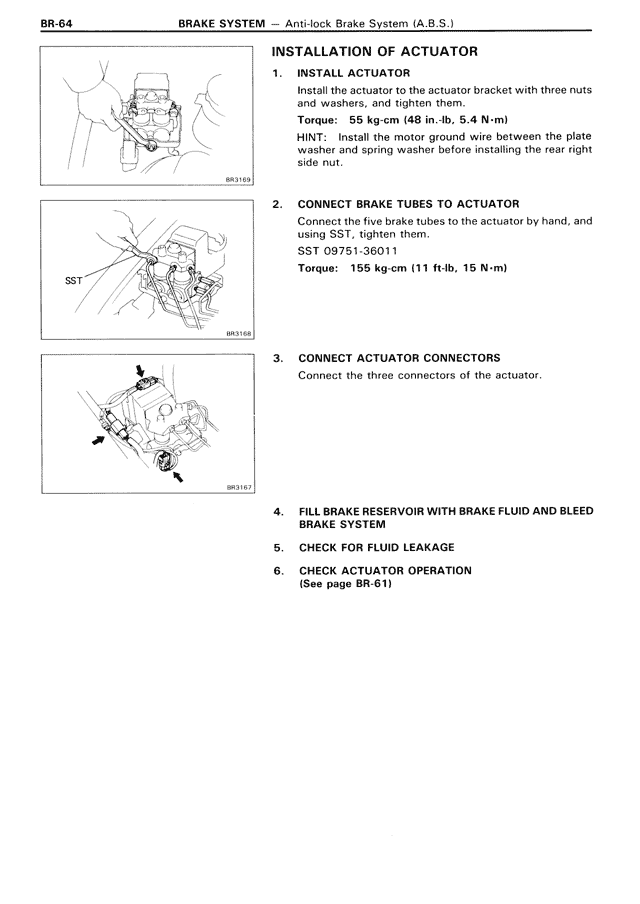 Installation of Actuator — MK3 Supra Brake System, page 64