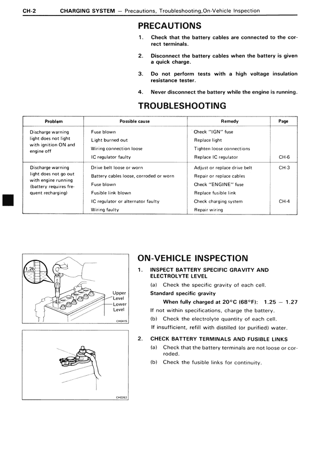 Precautions — MK3 Supra Charging System, page 2