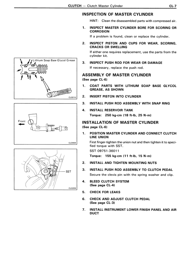 Inspection of Master Cylinder — MK3 Supra Clutch, page 7