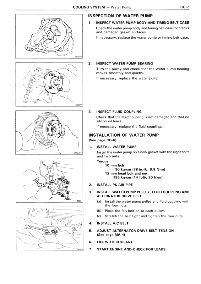 Inspection of Water Pump — MK3 Supra Cooling System, page 7