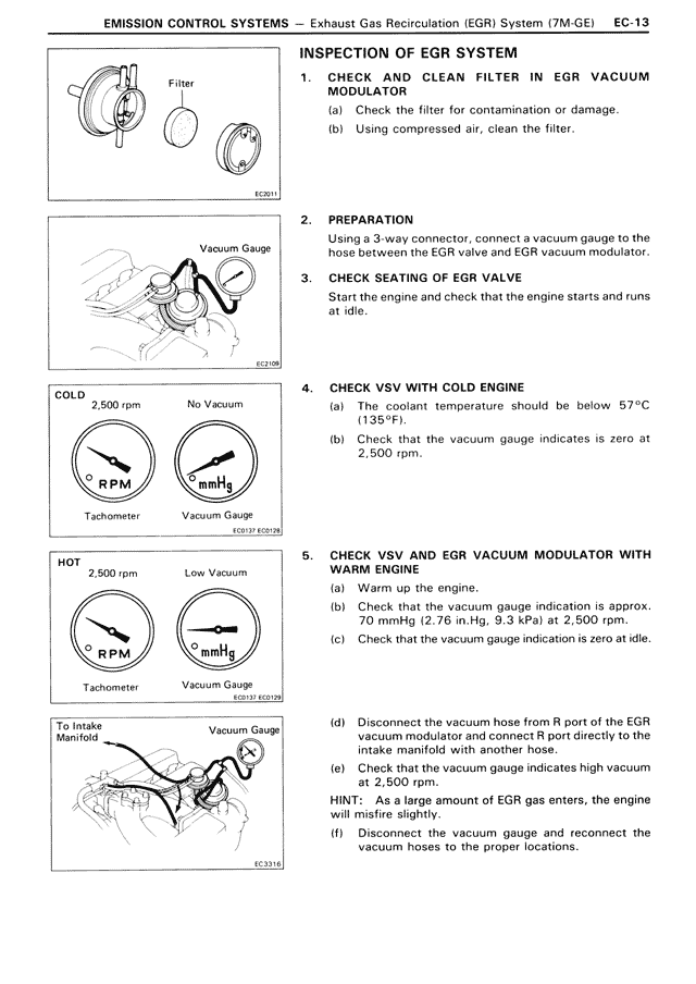 Inspection of EGR System — MK3 Supra Emission Control Systems, page 13