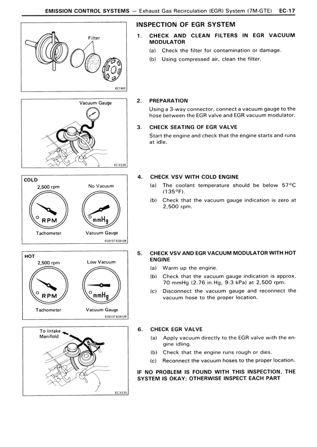 Inspection of EGR System — MK3 Supra Emission Control Systems, page 17