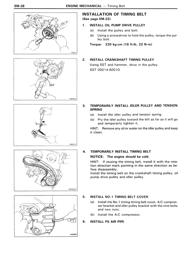 Installation of Timing Belt — MK3 Supra Engine Mechanical, page 28