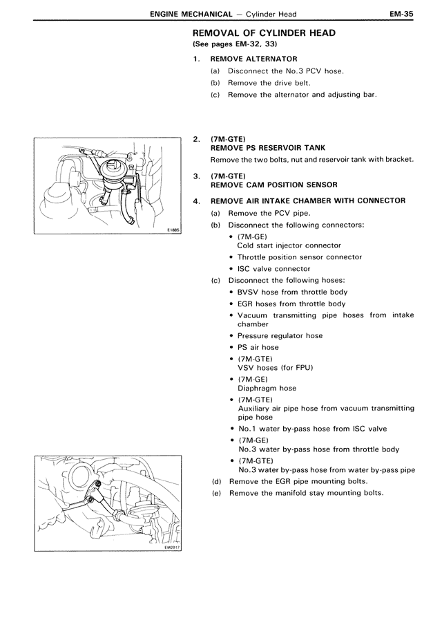Removal of Cylinder Head — MK3 Supra Engine Mechanical, page 35