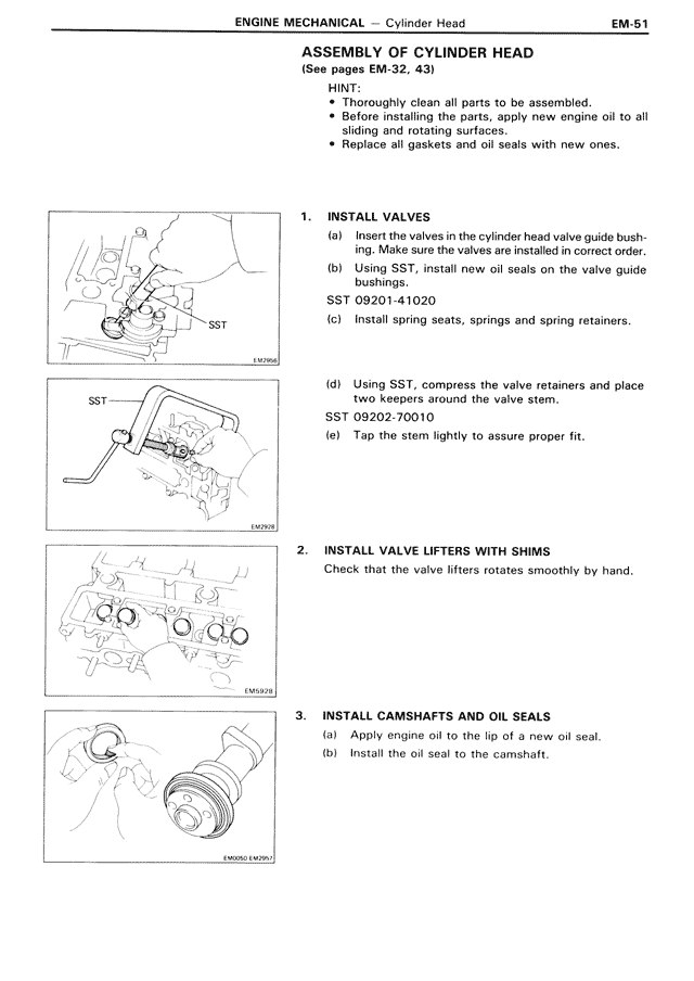 Assembly of Cylinder Head — MK3 Supra Engine Mechanical, page 51