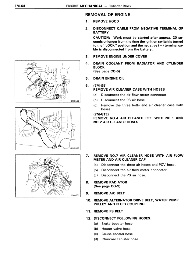 Removal of Engine — MK3 Supra Engine Mechanical, page 64