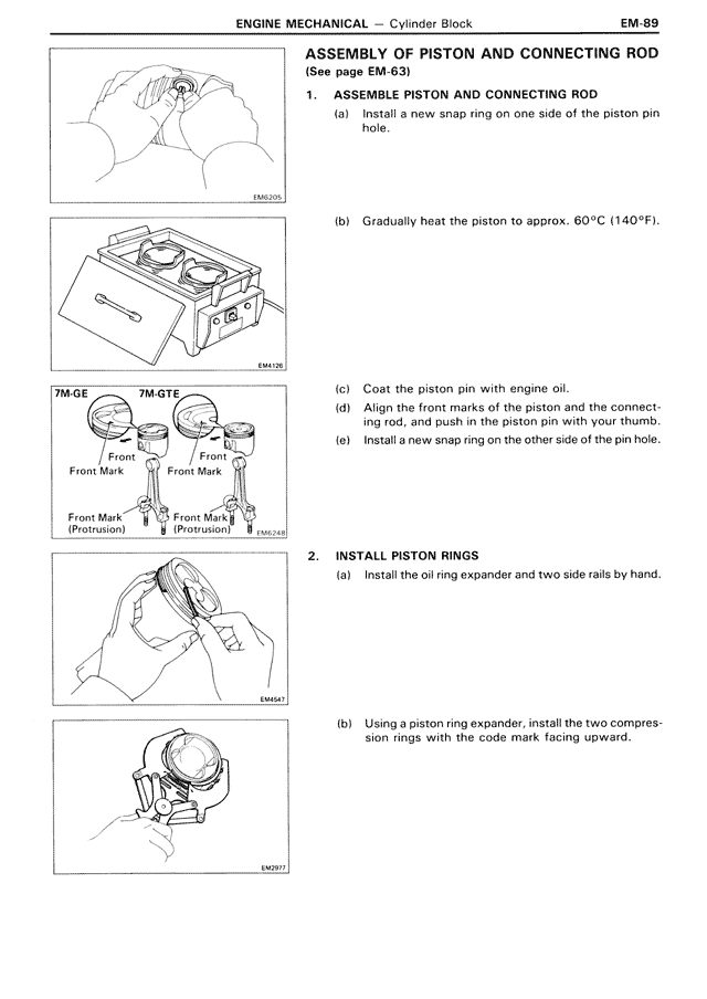 Assembly of Piston and Connecting Rod — MK3 Supra Engine Mechanical, page 89