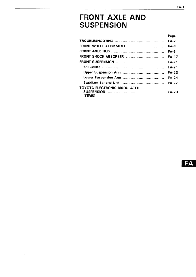 Front Axle & Suspension — MK3 Supra Front Axle & Suspension, page 1