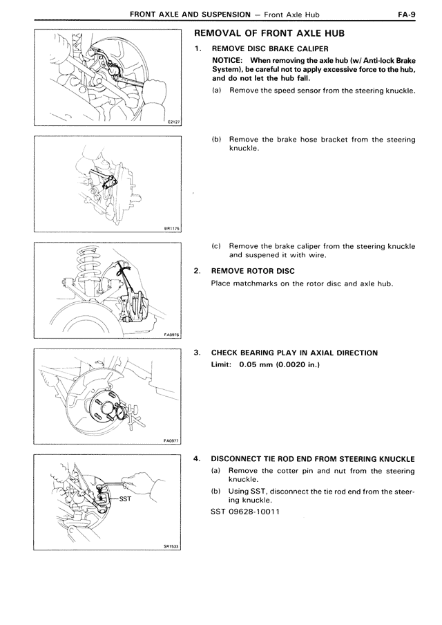Removal of Front Axle Hub — MK3 Supra Front Axle & Suspension, page 9