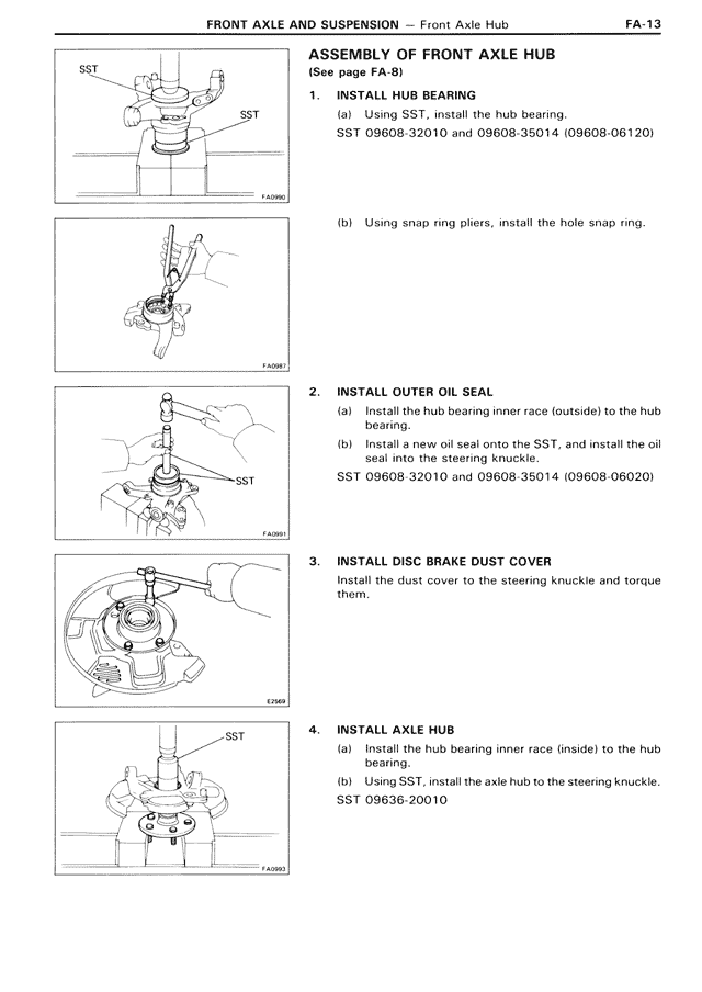 Assembly of Front Axle Hub — MK3 Supra Front Axle & Suspension, page 13