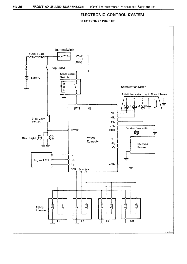 Electronic Control System Electronic Circuit — MK3 Supra Front Axle & Suspension, page 36