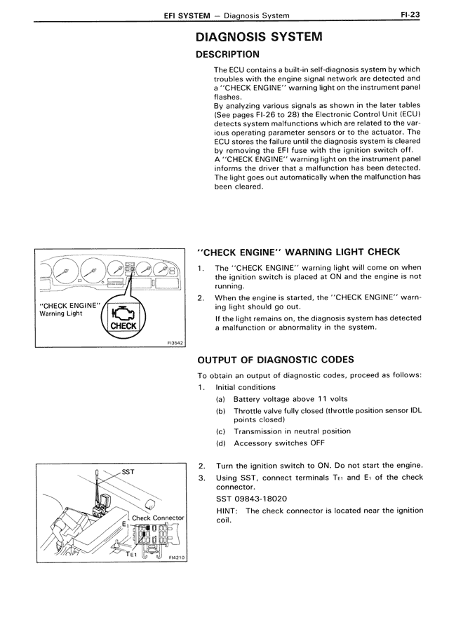 Diagnosis System — MK3 Supra EFI System, page 23