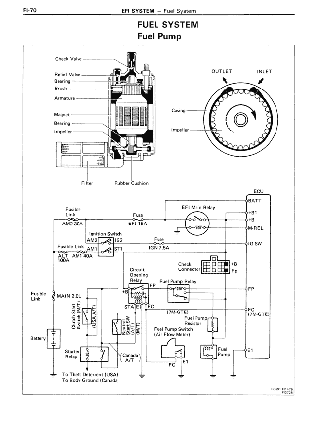 Fuel System Fuel Pump — MK3 Supra EFI System, page 70