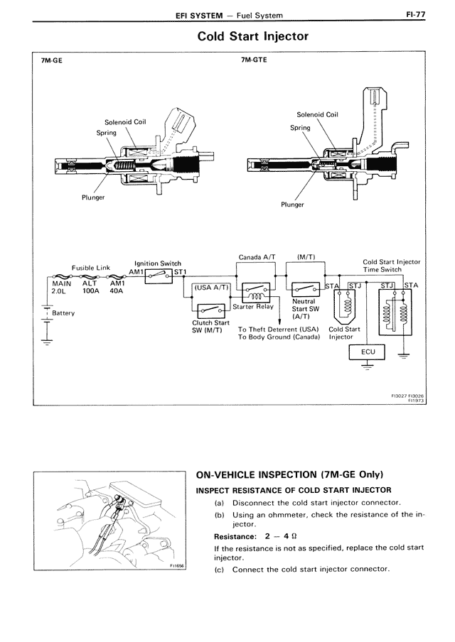 Cold Start Injector — MK3 Supra EFI System, page 77