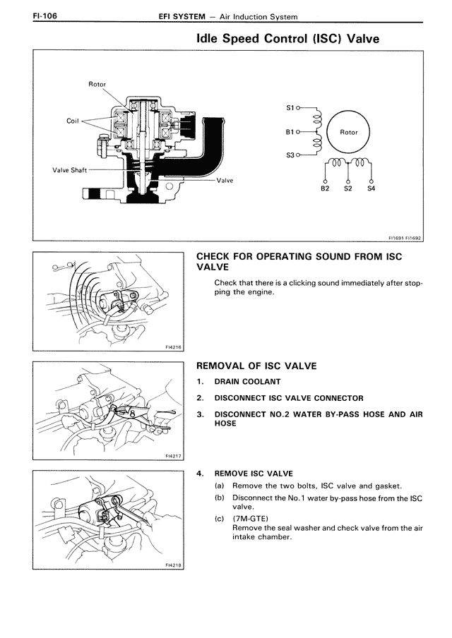 Idle Speed Control (ISC) Valve — MK3 Supra EFI System, page 106