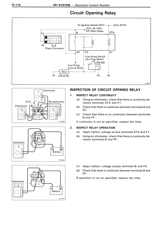 Circuit Opening Relay — MK3 Supra EFI System, page 110