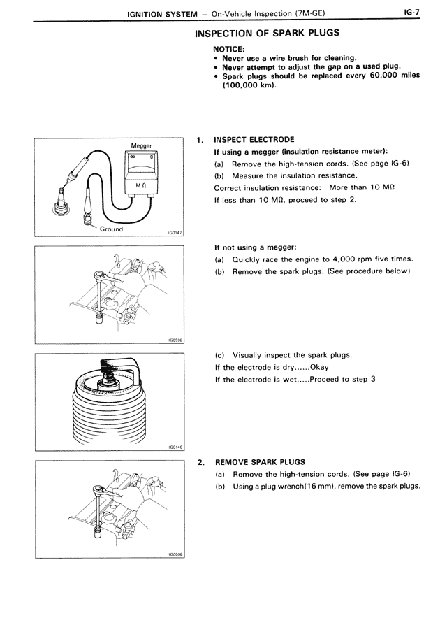 Inspection of Spark Plugs — MK3 Supra Ignition System, page 7