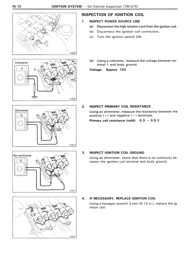 Inspection of Ignition Coil — MK3 Supra Ignition System, page 12