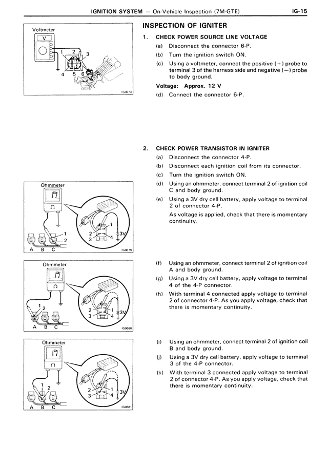 Inspection of Igniter — MK3 Supra Ignition System, page 15