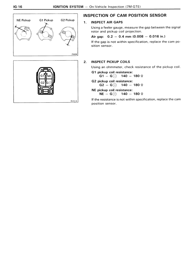 Inspection of Cam Position Sensor — MK3 Supra Ignition System, page 16