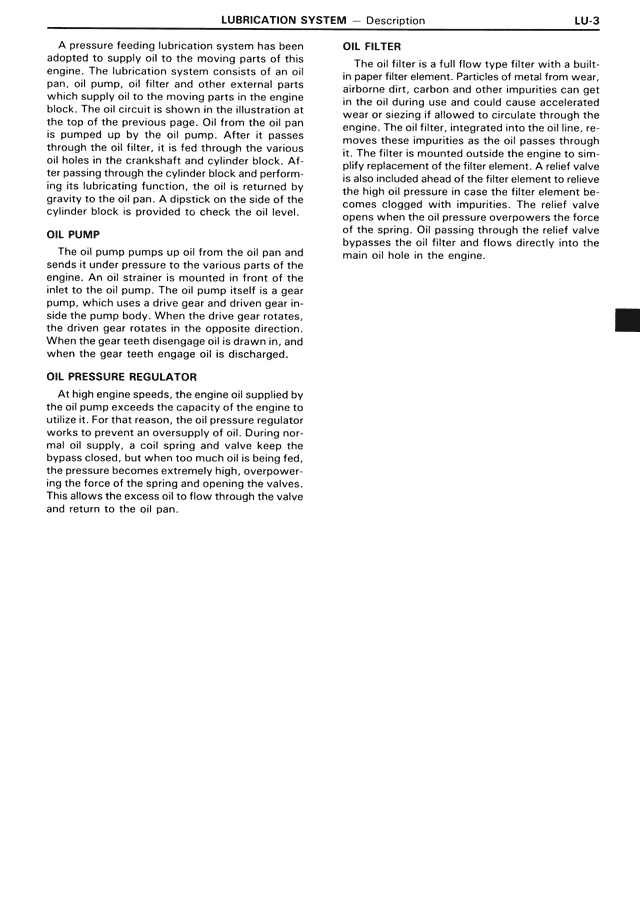 Lubrication System — MK3 Supra Lubrication System, page 3