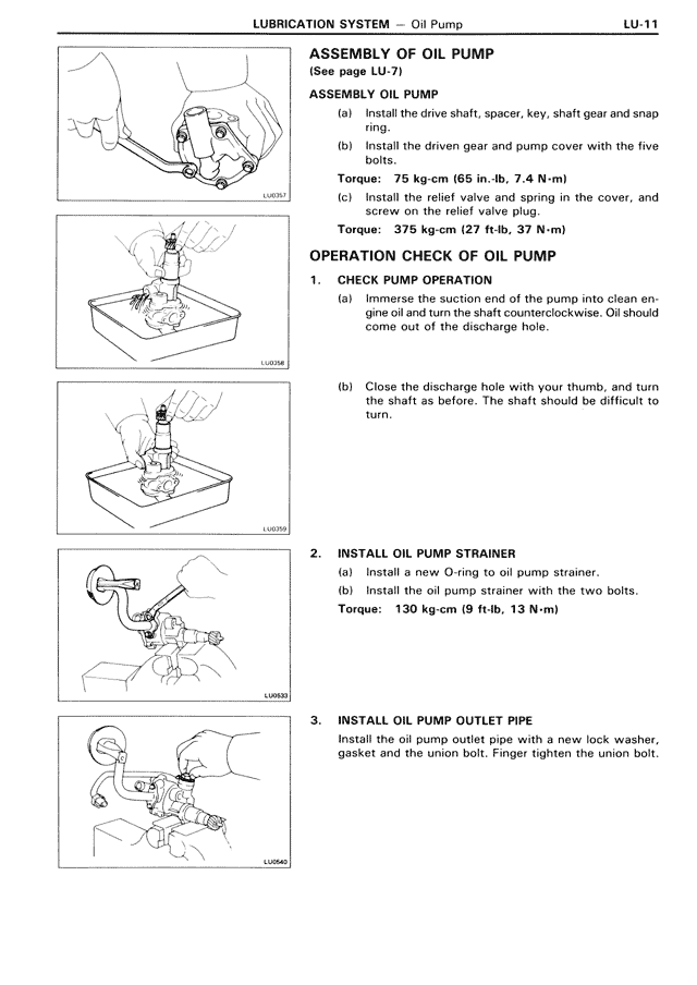 Assembly of Oil Pump — MK3 Supra Lubrication System, page 11