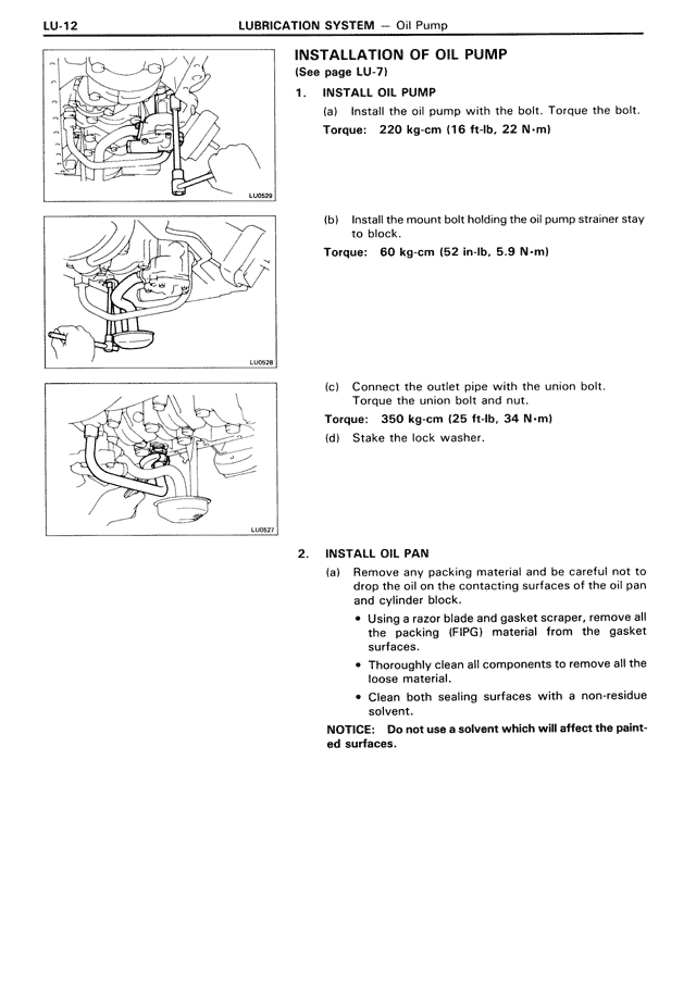 Installation of Oil Pump — MK3 Supra Lubrication System, page 12