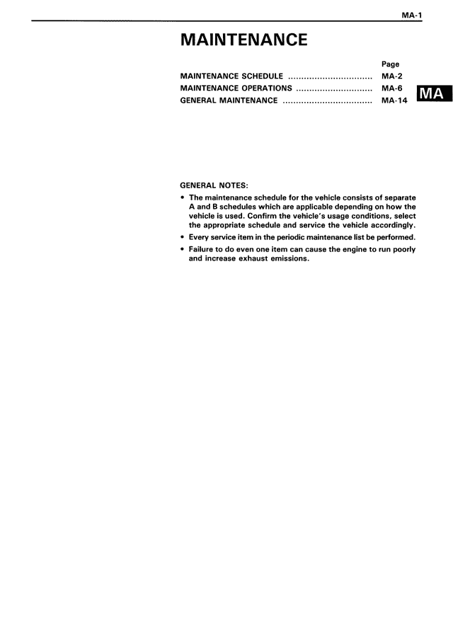 Maintenance — MK3 Supra Maintenance, page 1