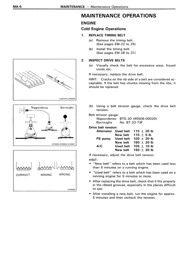 Maintenance Operations — MK3 Supra Maintenance, page 6