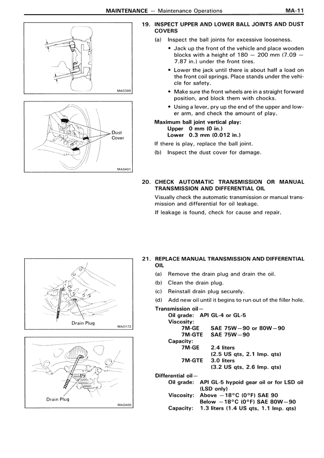 Maintenance — MK3 Supra Maintenance, page 11