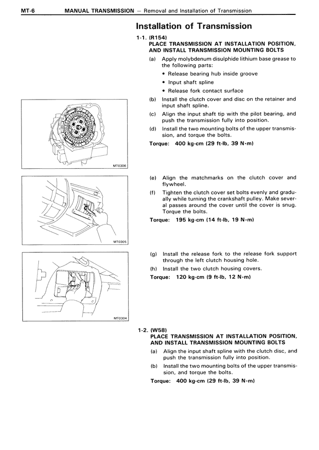 Installation of Transmission — MK3 Supra Manual Transmission, page 6