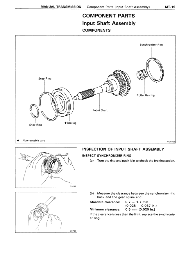 Component Parts Input Shaft Assembly — MK3 Supra Manual Transmission, page 19