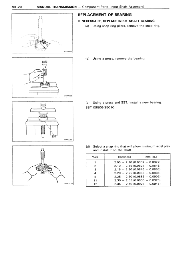 Replacement of Bearing — MK3 Supra Manual Transmission, page 20