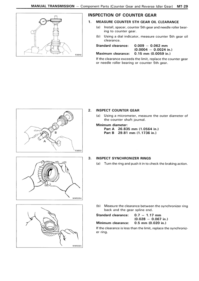 Inspection of Counter Gear — MK3 Supra Manual Transmission, page 29
