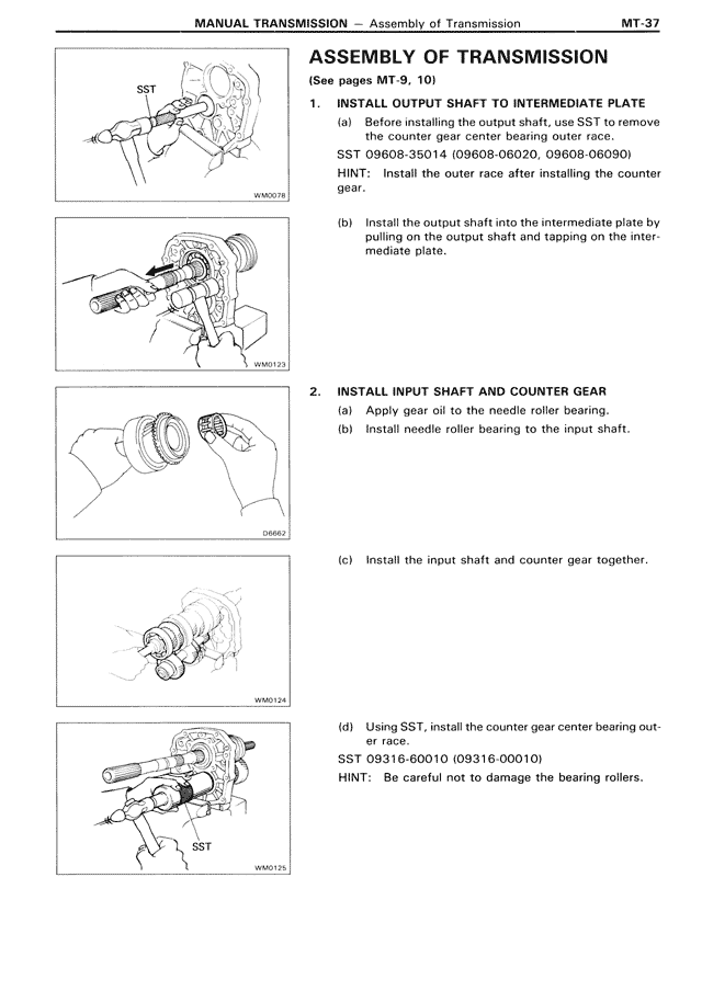 Assembly of Transmission — MK3 Supra Manual Transmission, page 37