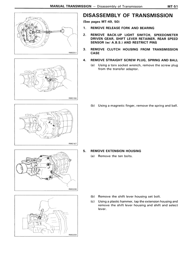 Disassembly of Transmission — MK3 Supra Manual Transmission, page 51