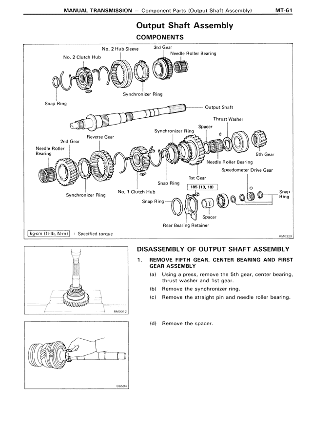 Output Shaft Assembly — MK3 Supra Manual Transmission, page 61