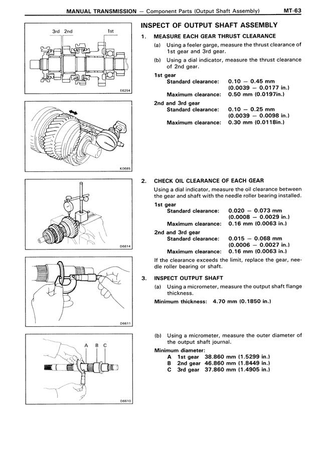 Inspect of Output Shaft Assembly — MK3 Supra Manual Transmission, page 63