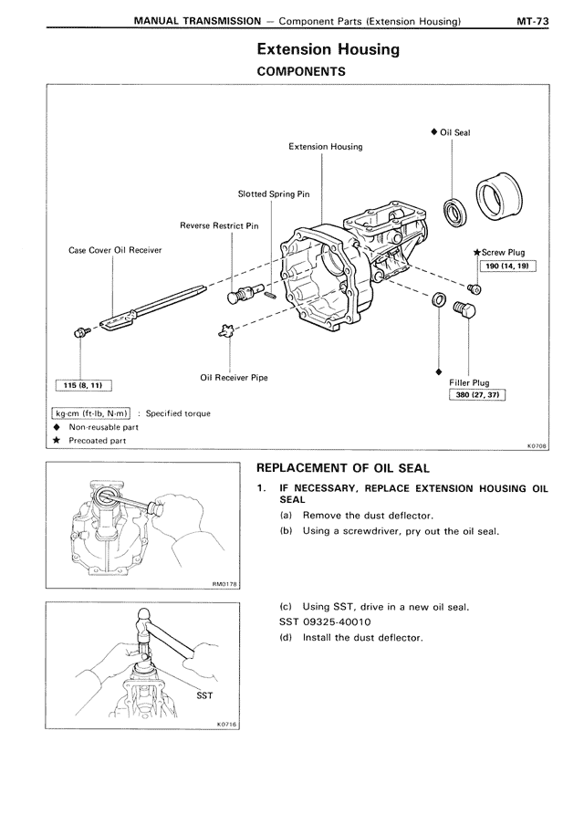 Extension Housing Components — MK3 Supra Manual Transmission, page 73