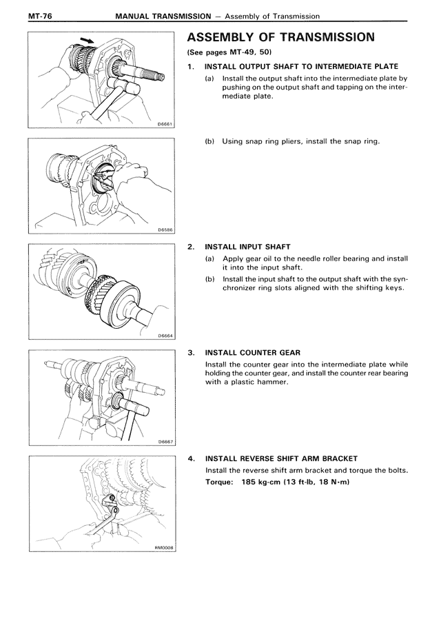Assembly of Transmission — MK3 Supra Manual Transmission, page 76