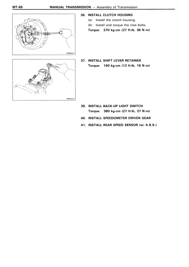 Manual Transmission — MK3 Supra Manual Transmission, page 86
