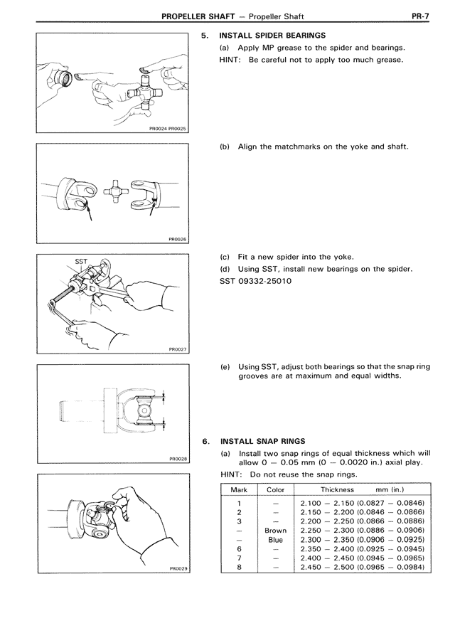 Propeller Shaft — MK3 Supra Propeller Shaft, page 7
