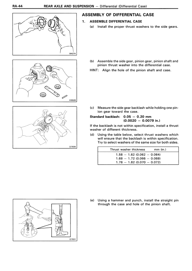 Assembly of Differential Case — MK3 Supra Rear Axle & Suspension, page 44