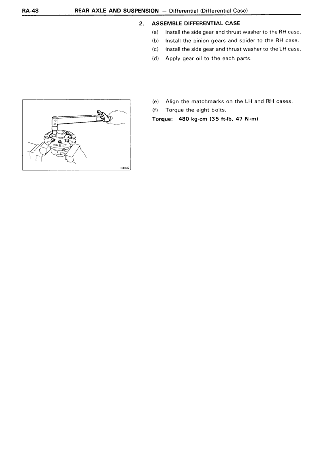Assemble Differential Case — MK3 Supra Rear Axle & Suspension, page 48