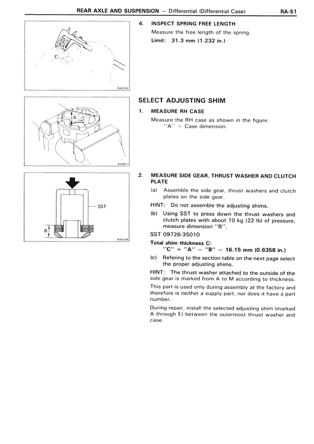 Rear Axle & Suspension — MK3 Supra Rear Axle & Suspension, page 51