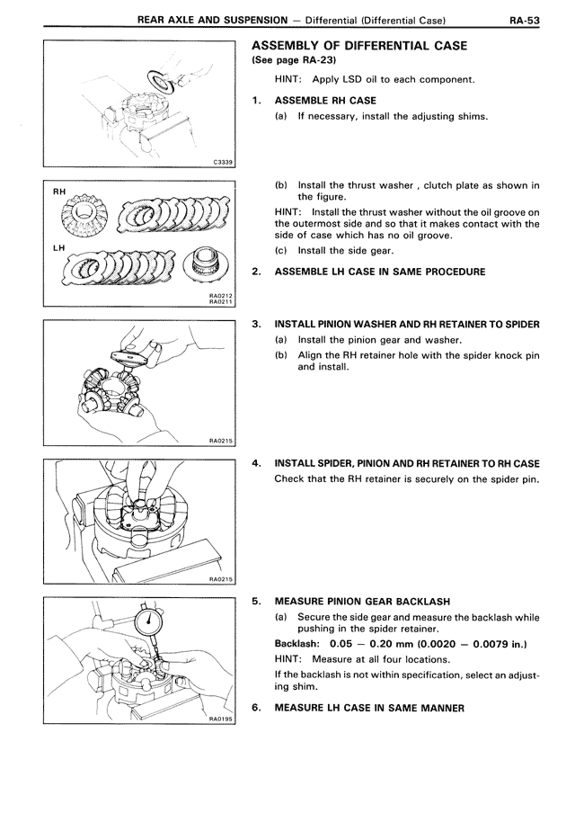 Assembly of Differential Case — MK3 Supra Rear Axle & Suspension, page 53
