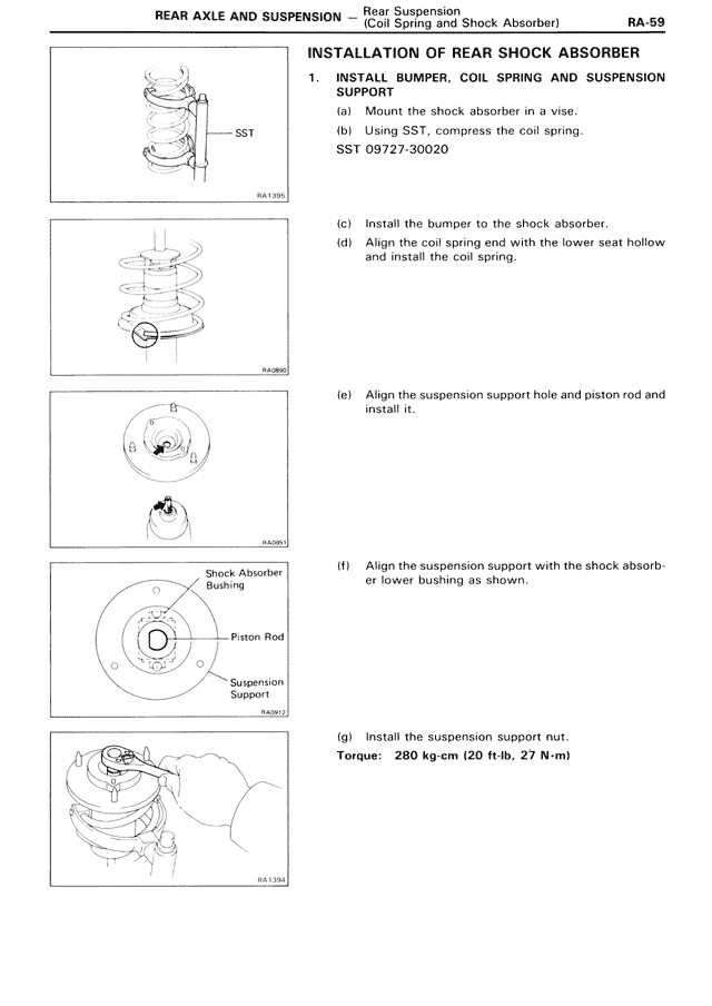 Installation of Rear Shock Absorber — MK3 Supra Rear Axle & Suspension, page 59