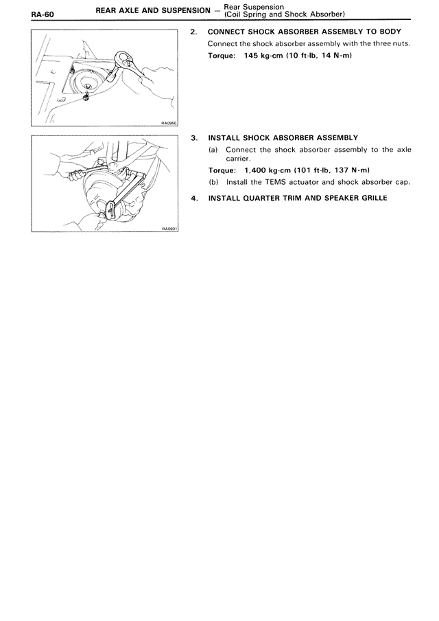 Rear Axle & Suspension — MK3 Supra Rear Axle & Suspension, page 60