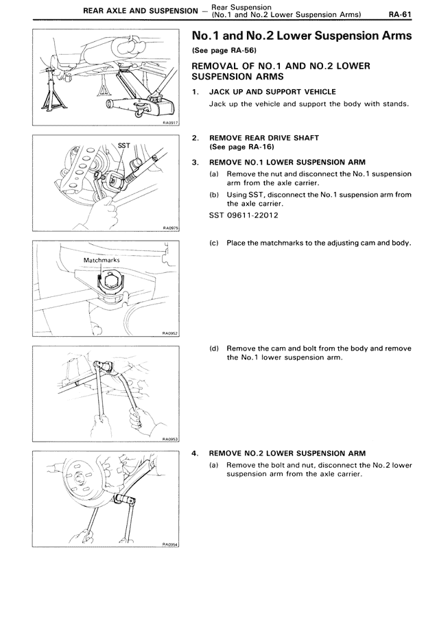 No.1 and No.2 Lower Suspension Arms — MK3 Supra Rear Axle & Suspension, page 61